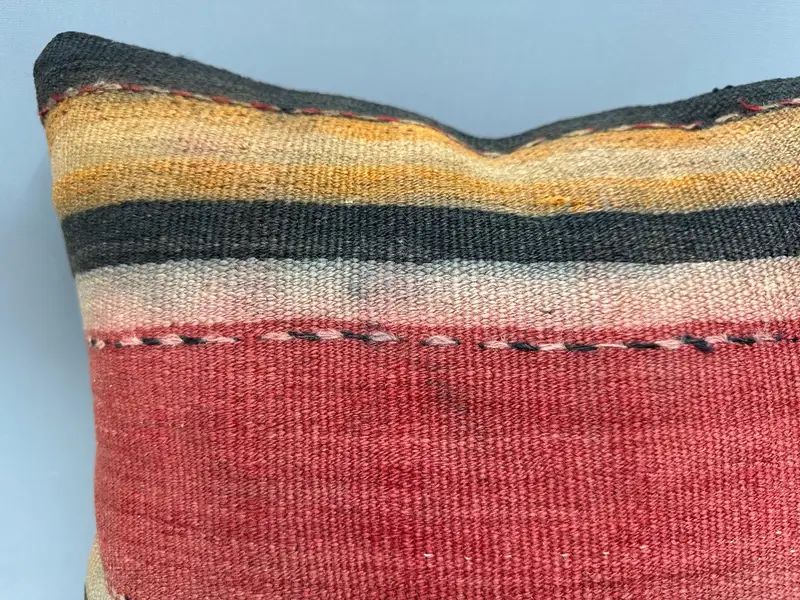 Cushion Case, Vintage Pillow, Luxury Cushion, Retro Pillow Case, Kilim Pillow, Lounge Throw Cushion, 18x18 Red Pillow Case, Turkish Pillow - 5