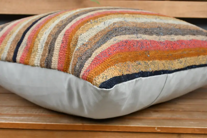 Cushion, Hippie Throw Pillow Sham, Office Chair Cushion, Vintage Pillow, Handmade Kilim Cushion, Gift Pillow, 24x24 Red Pillow - 4