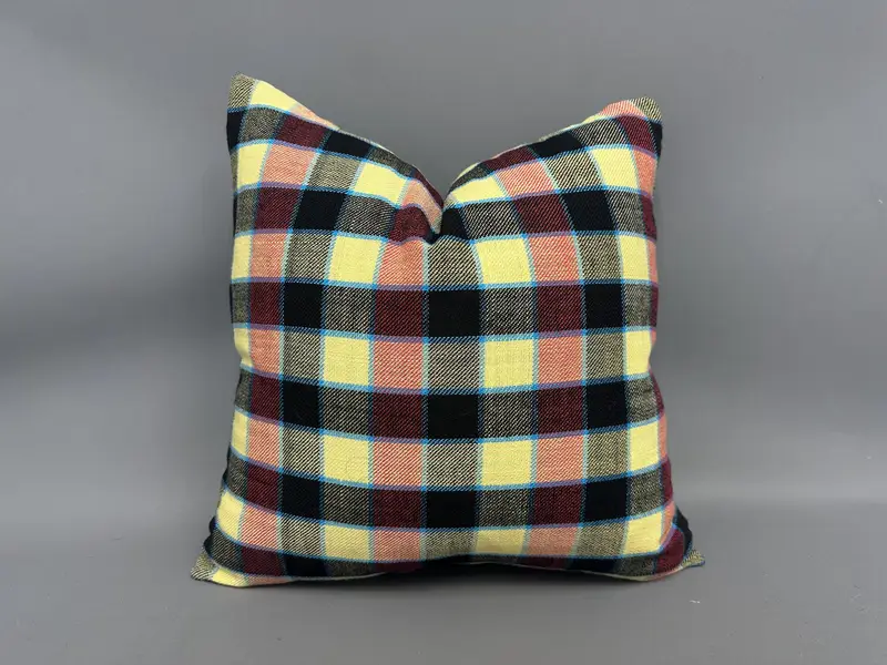 Ikat Cushion, Bed Pillow, Pillow, Kilim Cushion Sham, Designer Throw Cushion, 20x20 Yellow Cushion Cover, Turkish Kilim Pillow, Vintage Kilim Pillow - 1