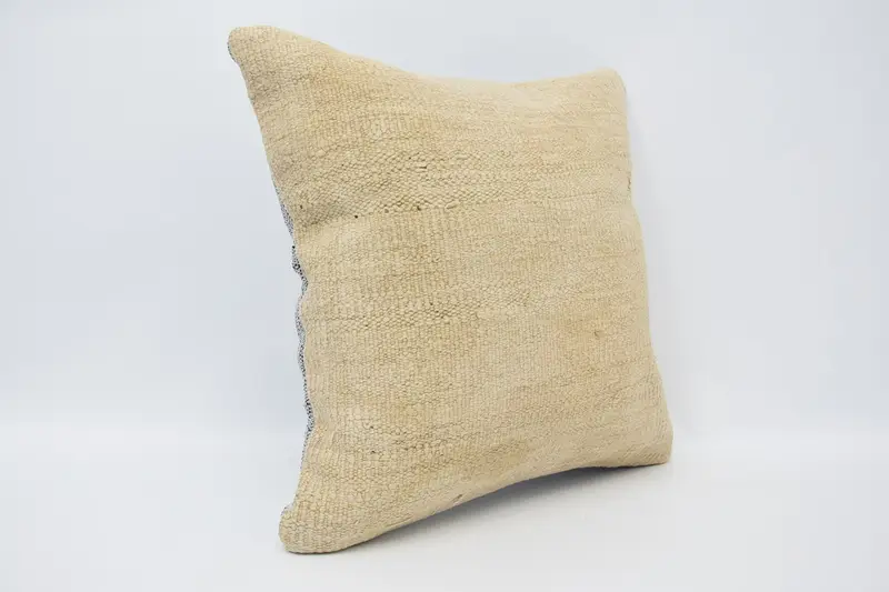 Gift Pillow, Cushion Case, Turkish Rugs Pillow Case, Oriental Pillow Sham, Kilim Pillow, 18x18 Beige Pillow Cover, Pillow for Couch - 3