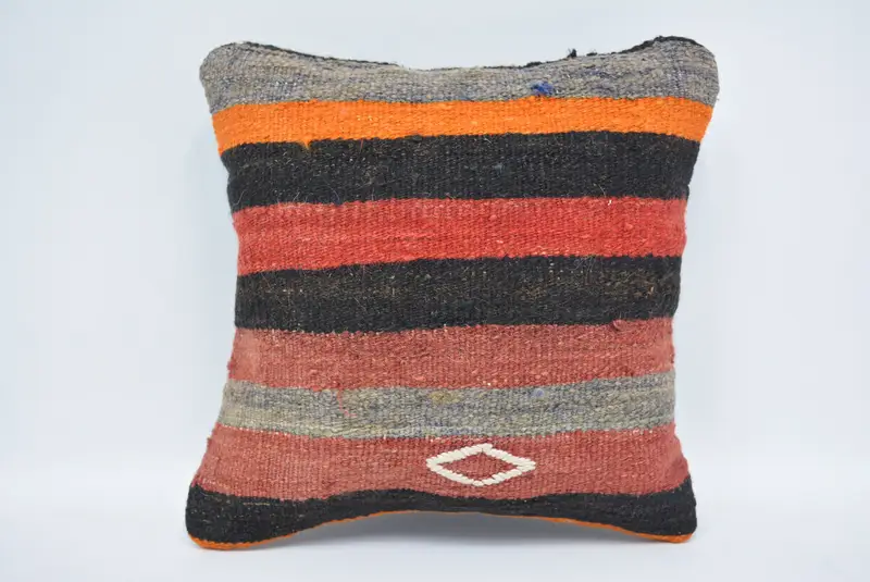 Accent Throw Cushion Cover, Pillow for Sofa, Kilim Pillow, Pillow, 12x12 Red Pillow Case, Home Decor Pillow, Bolster Throw Pillow Case - 1