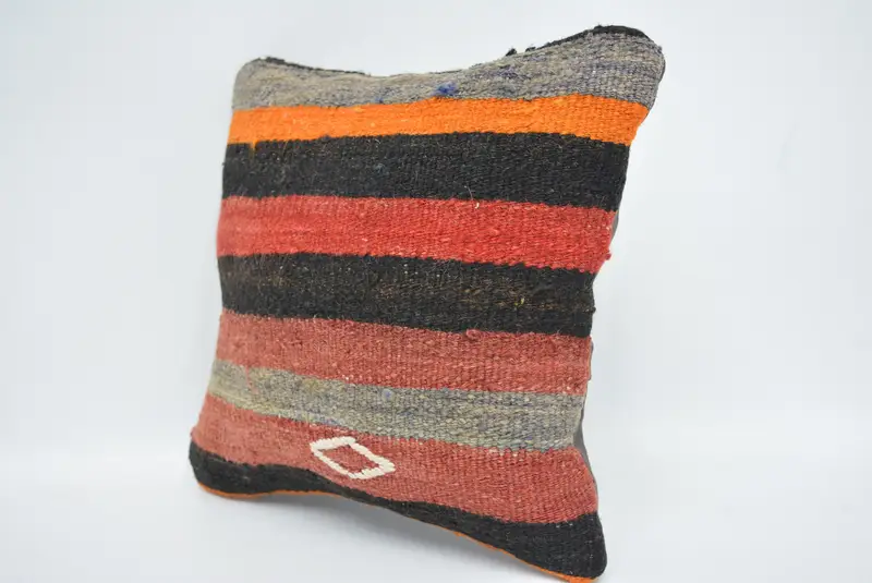 Accent Throw Cushion Cover, Pillow for Sofa, Kilim Pillow, Pillow, 12x12 Red Pillow Case, Home Decor Pillow, Bolster Throw Pillow Case - 4