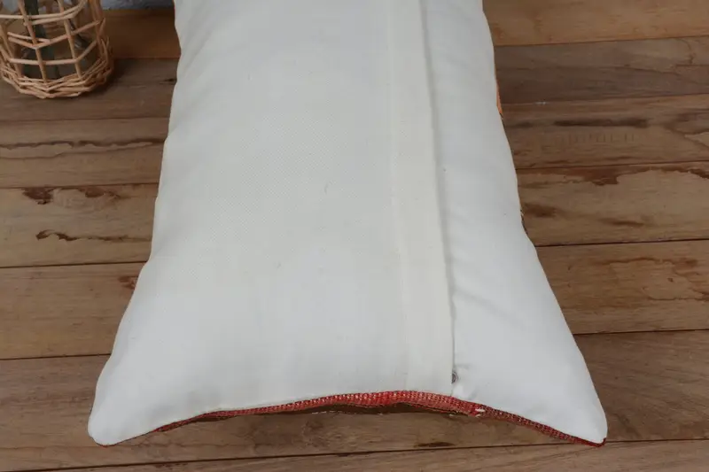 Pillow, Comfy Throw Cushion Case, Kilim Cushion Sham, Handmade Kilim Cushion, Nautical Throw Pillow, 12x20 Brown Pillow Sham, Vintage Kilim Pillow - 6