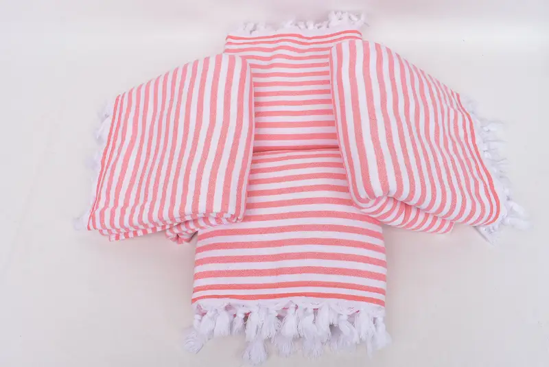 Valentines Day Gift For Him, Large Turkish Towel, 70x36 Cotton Terry Striped Towel, Gift For The Home Decor, Hammam towel, Quick-Dry Beach Towel - 6