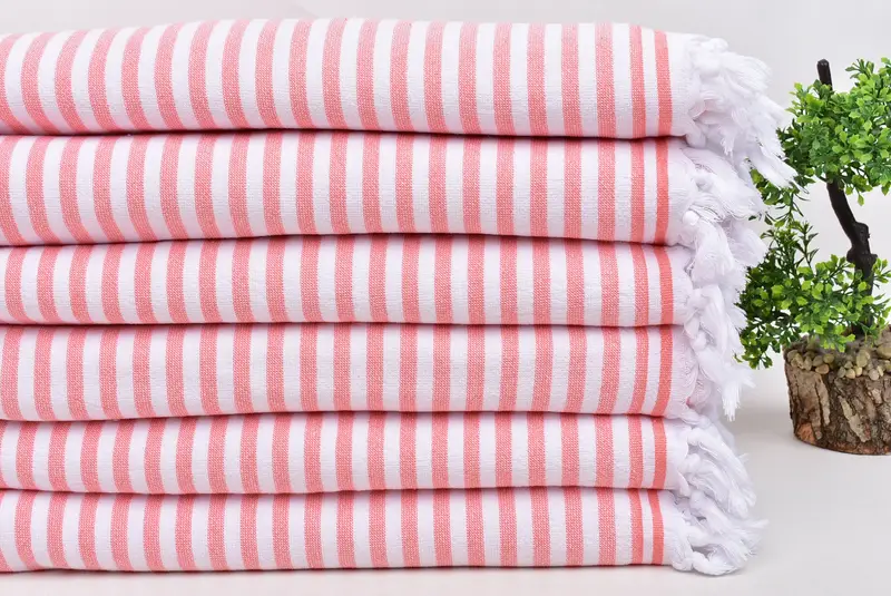 Valentines Day Gift For Him, Large Turkish Towel, 70x36 Cotton Terry Striped Towel, Gift For The Home Decor, Hammam towel, Quick-Dry Beach Towel - 3