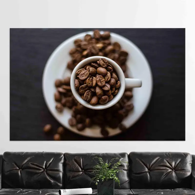 エレガントなコーヒー豆のキャンバス: コーヒー愛好家のためのトレンディなキッチン装飾