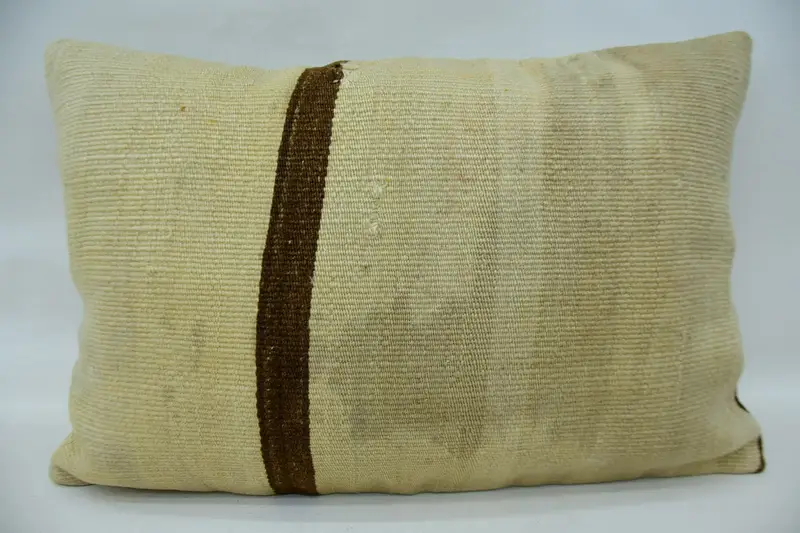 Boho Pillow, Square Throw Cushion Case, Cushion Case, Boho Pillow Sham Cover, 16x24 Beige Cushion Case, Pillow for Sofa, Turkish Bench Pillow Cover - 1