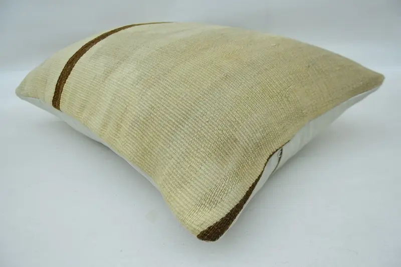 Boho Pillow, Square Throw Cushion Case, Cushion Case, Boho Pillow Sham Cover, 16x24 Beige Cushion Case, Pillow for Sofa, Turkish Bench Pillow Cover - 6
