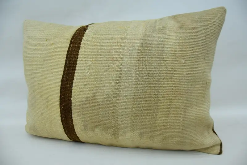 Boho Pillow, Square Throw Cushion Case, Cushion Case, Boho Pillow Sham Cover, 16x24 Beige Cushion Case, Pillow for Sofa, Turkish Bench Pillow Cover - 3
