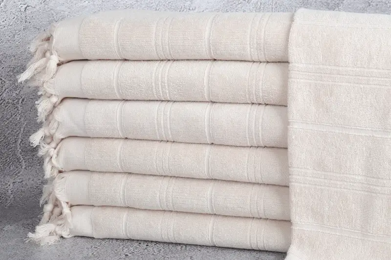 Turkish Tea Towel, Beach Theme Wedding Gift, 40x18 Cotton Striped Terry Towel, Bachelorette Party Favors, Monogram Hand Towel, Bathroom Towels - 1