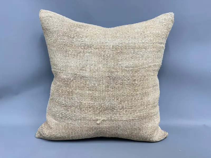 Boho Pillow Sham Cover, Kilim Pillow, Antique Pillows, 24x24 Beige Cushion Case, Cushion Case, Personalized Gift Pillow Pillow Case - 4