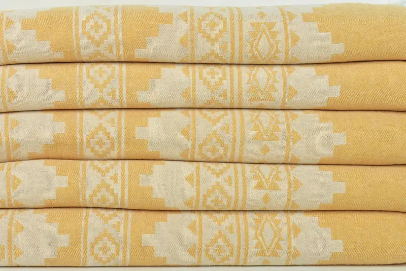 Boho Throw Blankets, Oversized Beach Towel, Shower Curtain, Turkish Blanket, 86x56 Cotton Kilim Towel, Throw Blankets, Bridal Shower Gift - 6