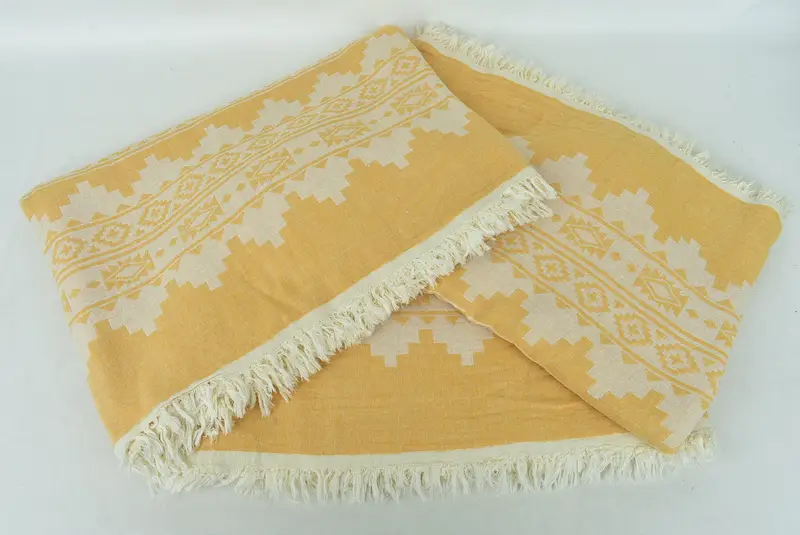 Boho Throw Blankets, Oversized Beach Towel, Shower Curtain, Turkish Blanket, 86x56 Cotton Kilim Towel, Throw Blankets, Bridal Shower Gift - 14