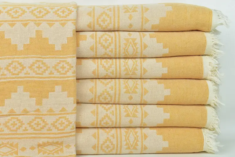 Boho Throw Blankets, Oversized Beach Towel, Shower Curtain, Turkish Blanket, 86x56 Cotton Kilim Towel, Throw Blankets, Bridal Shower Gift - 3