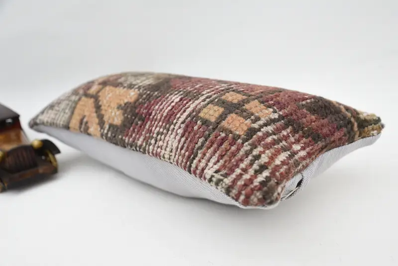 Cushion, Pillow for Sofa, 8x16 Brown Cushion, Decorative Throw Pillow Case, Authentic Cushion Cover, Turkish Kilim Pillow, Kilim Pillow Cover - 6