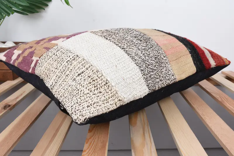 16x24 Beige Pillow Sham, Boho Pillow, Vintage Pillow, Vintage Kilim Pillow, Ottoman Pillow Sham, Designer Throw Pillow Cover, Pillow Sham - 6