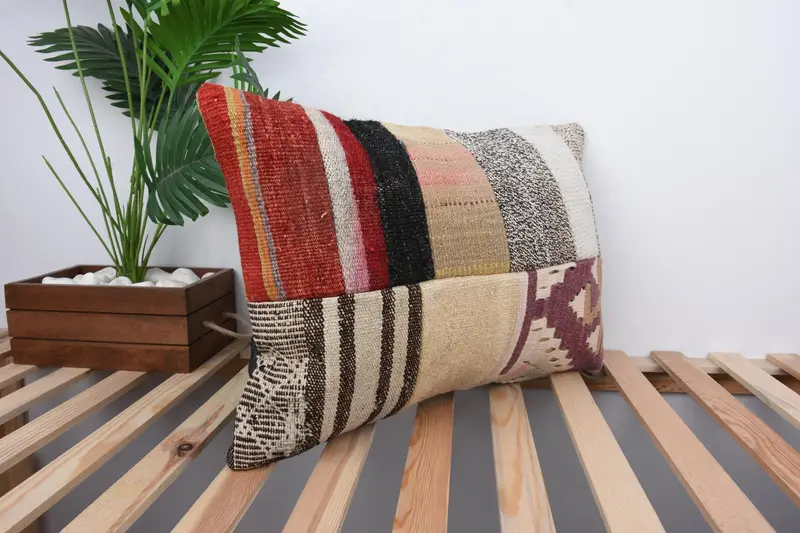 16x24 Beige Pillow Sham, Boho Pillow, Vintage Pillow, Vintage Kilim Pillow, Ottoman Pillow Sham, Designer Throw Pillow Cover, Pillow Sham - 4