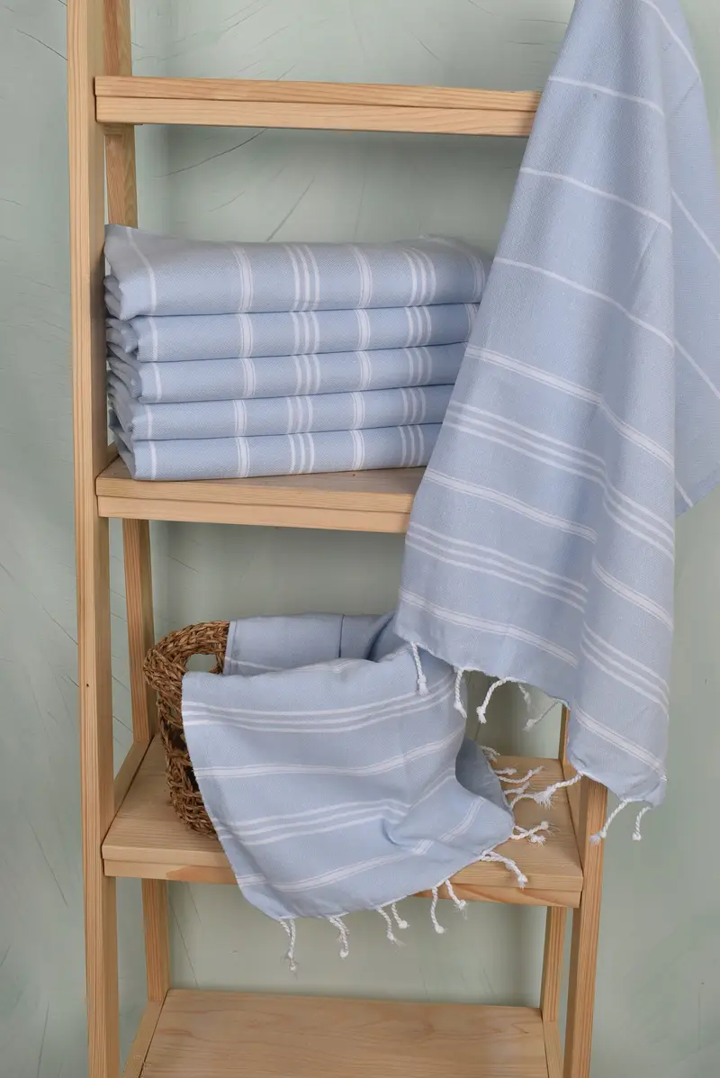Turkish Tea Towel, Bathroom Towels, Bridesmaid Gifts, Best Friend Gift, 36x24 Cotton Striped Towel, Wedding Anniversary Gift, Bridal Shower Favor - 3