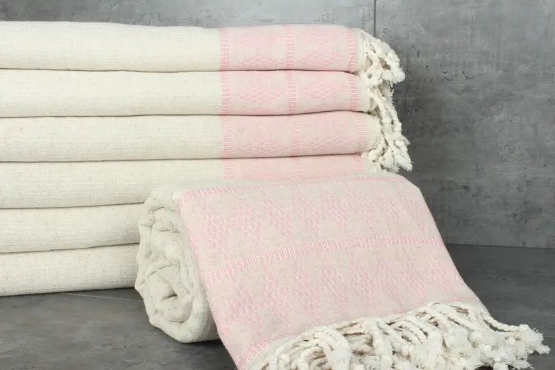 Personalized Blanket, Organic Throw, Shower Curtain, Home Decor Blankets, 100x88 Linen Kilim Design Towel, Custom Wedding Gifts, Boho Throw Blankets - 2