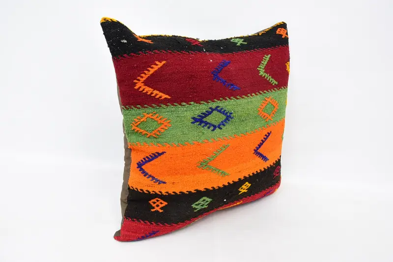 Farmhouse Cushion Case, 24x24 Red Cushion Case, Luxury Pillow Case, Pillow Cover, Gift Pillow, Home Decor Pillow, Handmade Kilim Cushion - 3
