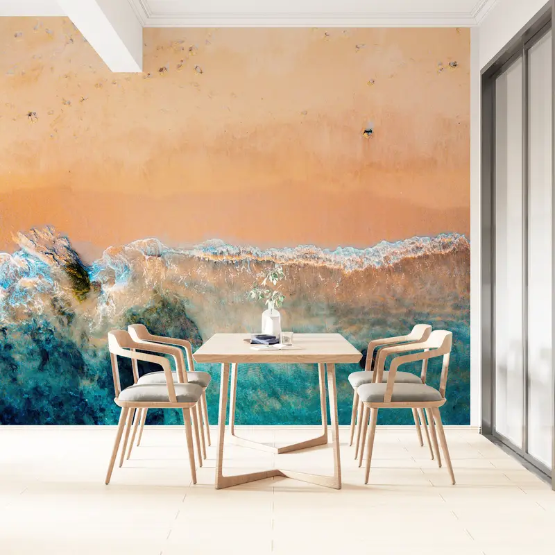 Zarif Deniz Manzarası Baskılı Duvar Kağıdı: Alanınızı Doğayla Dönüştürün