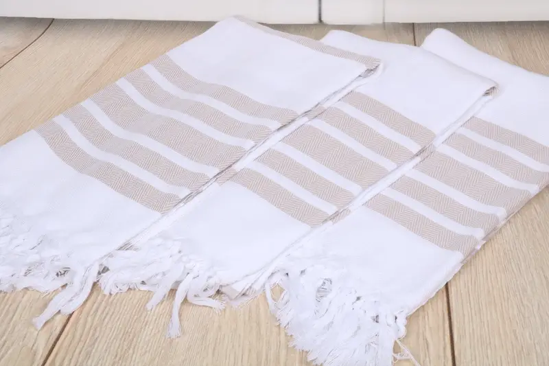 Family Gift, Sand-free towel, Sand-resistant Turkish towel for the beach, Fouta towel, Lightweight Turkish towel, 70x40 Cotton Herringbone Towel - 6