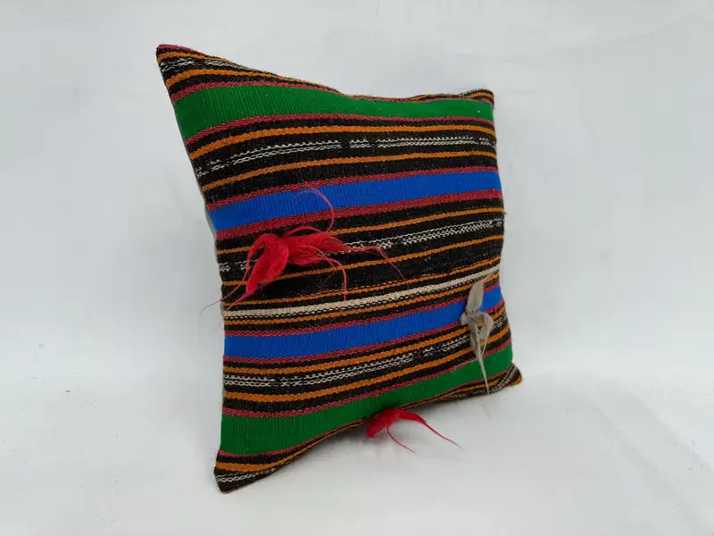 Pillow Sham, Outdoor Cushion Cover, Throw Kilim Pillow, Retro Pillow Cover, 18x18 Green Pillow Cover, Kilim Pillow Cover, Ethnical Kilim Rug Pillow - 3