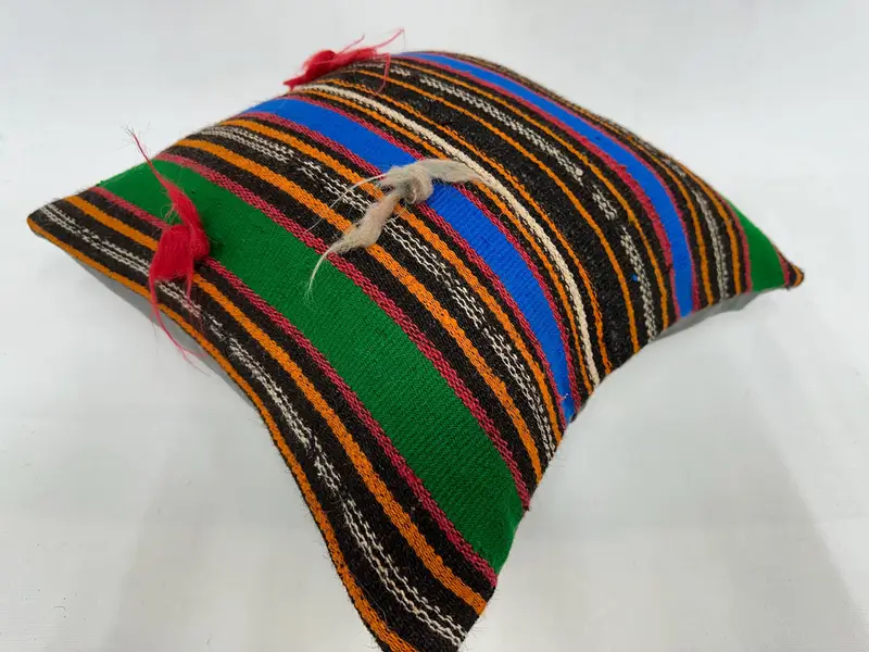 Pillow Sham, Outdoor Cushion Cover, Throw Kilim Pillow, Retro Pillow Cover, 18x18 Green Pillow Cover, Kilim Pillow Cover, Ethnical Kilim Rug Pillow - 6