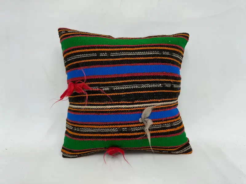 Pillow Sham, Outdoor Cushion Cover, Throw Kilim Pillow, Retro Pillow Cover, 18x18 Green Pillow Cover, Kilim Pillow Cover, Ethnical Kilim Rug Pillow - 1