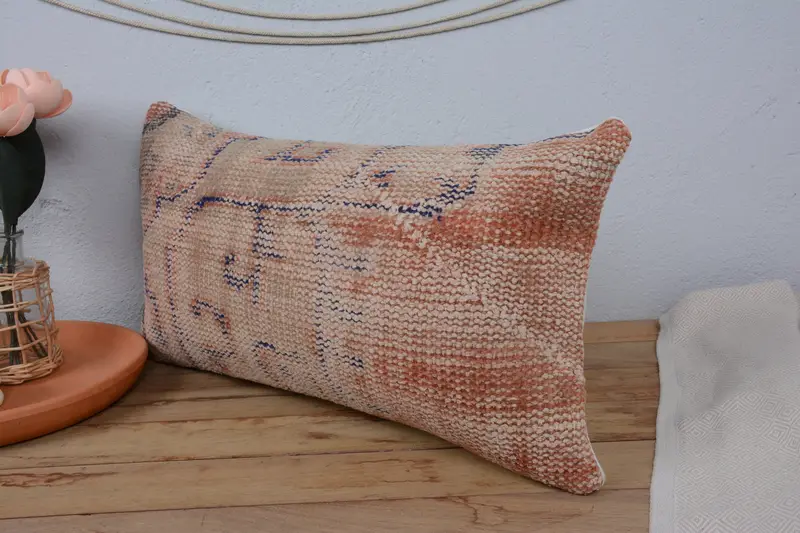 12x24 Beige Pillow Cover, Bright Pillow Case, Boho Pillow Sham Cover, Kilim Rug Cushion Case, Interior Designer Pillow, Turkish Pillow, Cushion - 4