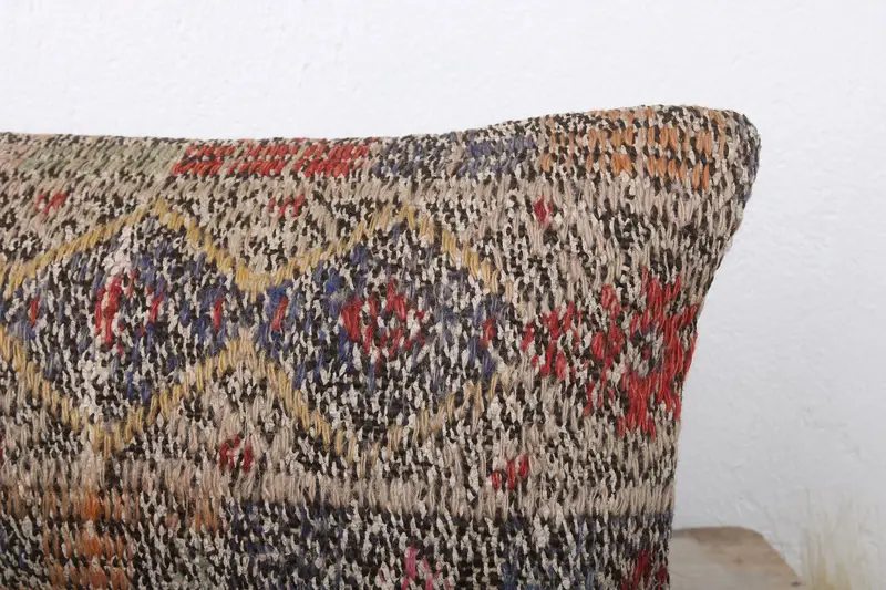 Vintage Pillow, Vintage Kilim Pillow, Ethnic Throw Cushion Cover, Cushion Cover, 12x24 Beige Pillow Sham, Gift Pillow, Kilim Pillow - 5