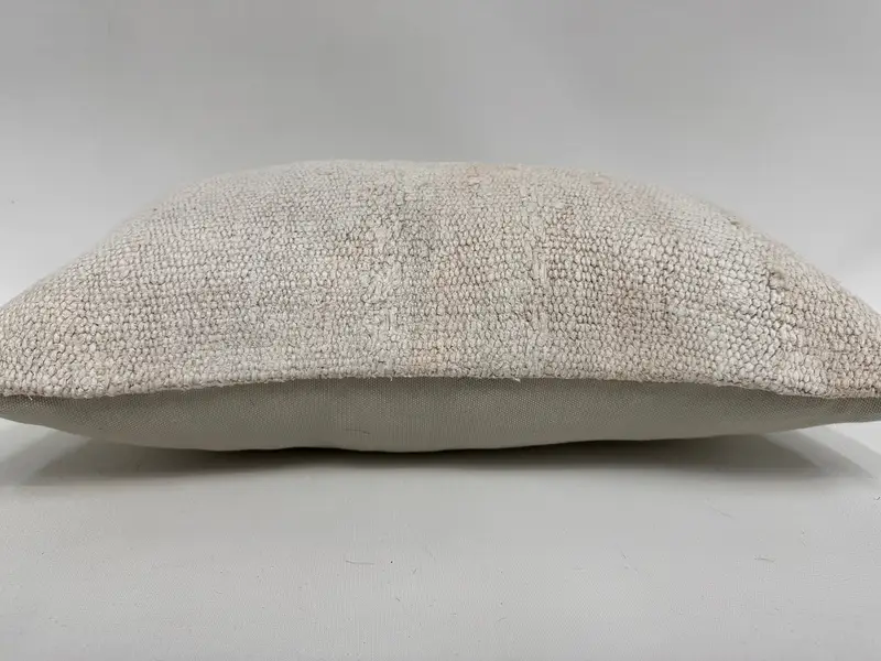 Pillow, Gift Pillow, 12x20 White Pillow, Neutral Throw Pillow, Vintage Kilim Throw Pillow, Pillow for Couch, Farmhouse Pillow Case, Ottoman Cushion - 5
