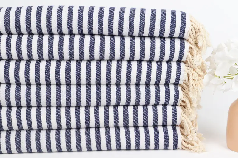 Home Decor Towel, Gift For Her, Bachelorette Party Items, Turkish towel, Turkish bath towel for spa, Wedding Gifts Towel, 70x40 Cotton Striped Towel - 3
