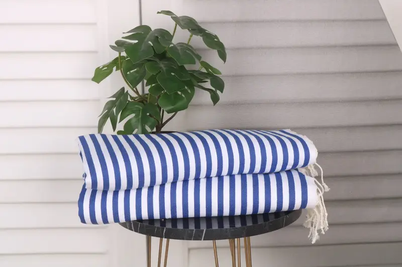 Monogram Kitchen Towel, Summer Towel, 40x18 Cotton Striped Towel, Personalized Kitchen Towel, Family Gift, Bridal Shower Favors, Personalized Gift - 3