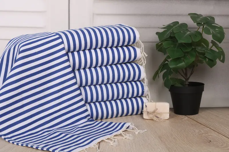Monogram Kitchen Towel, Summer Towel, 40x18 Cotton Striped Towel, Personalized Kitchen Towel, Family Gift, Bridal Shower Favors, Personalized Gift - 1
