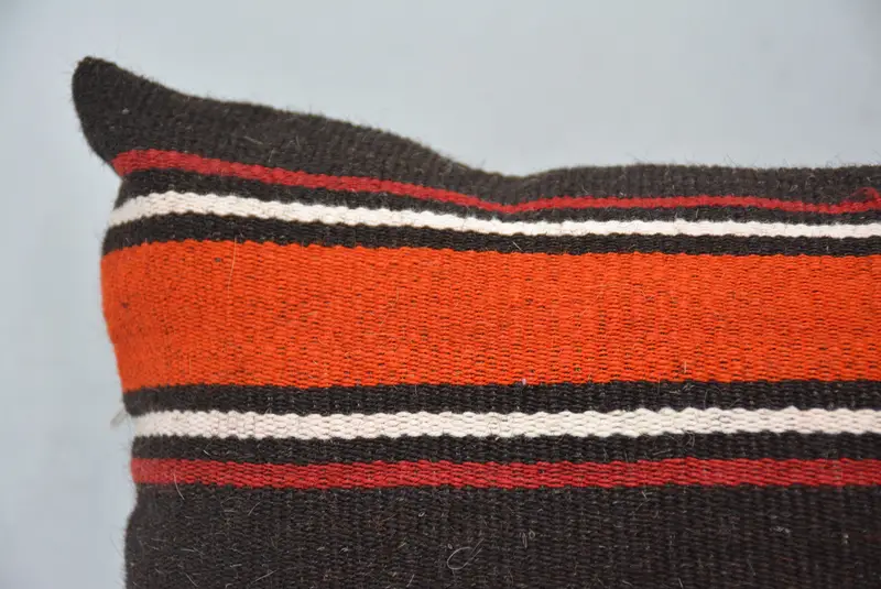 Throw Kilim Pillow, Authentic Cushion, Turkish Kilim Pillow, Turkish Corner Pillow Sham, Cushion Case, Handmade Kilim Cushion, 12x24 Orange Cushion - 2