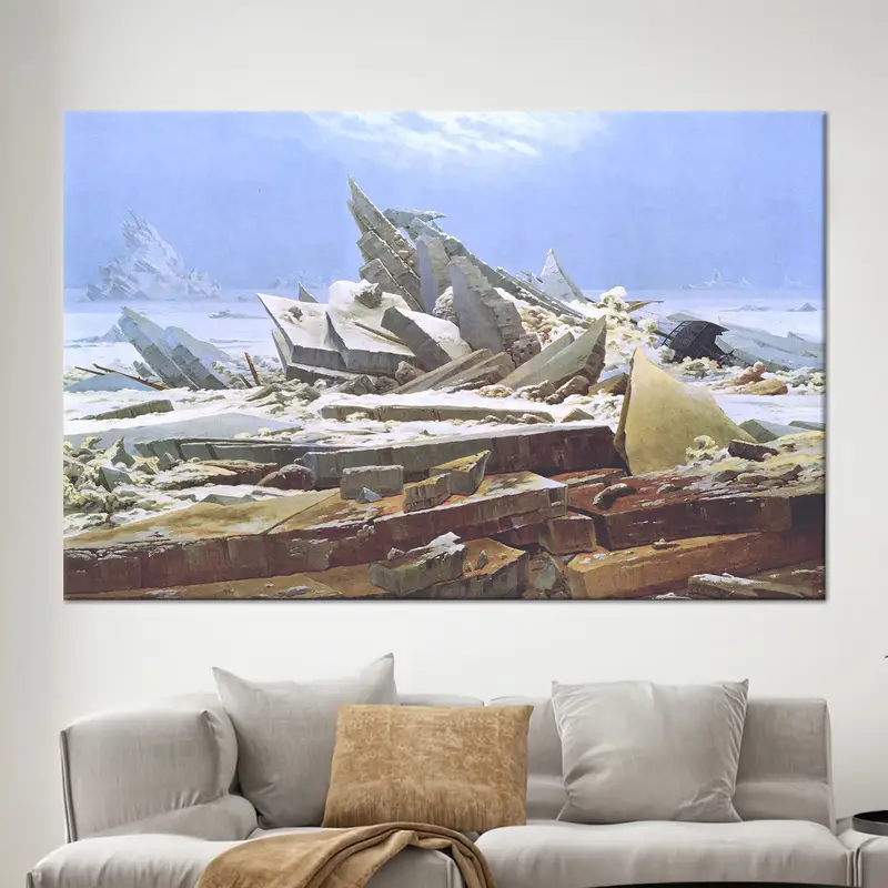 抽象的な海のキャンバス: Caspar David によるトレンディなアート