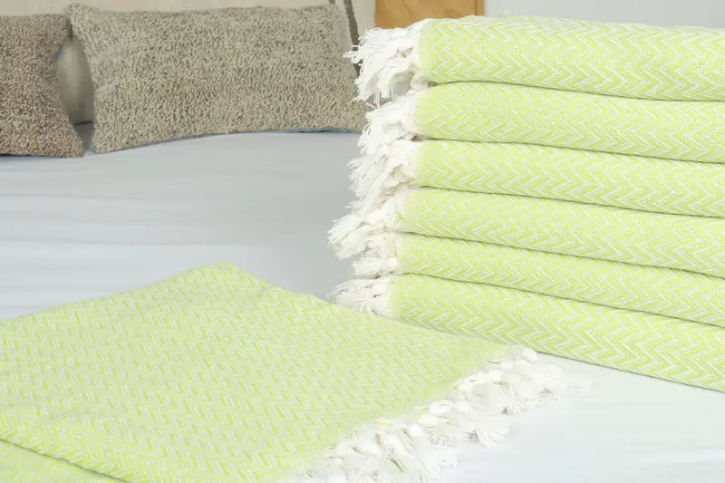 Housewarming Gift, Best Friend Gift Ideas, Woven Blanket, 76x64 Cotton Zig zag Towel, Beach Theme Bachelorette Party, Bridal Shower Gift - 3