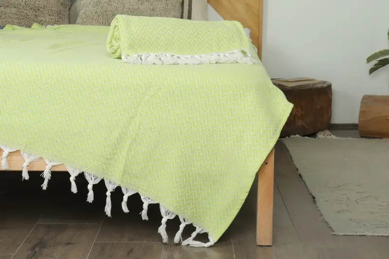 Housewarming Gift, Best Friend Gift Ideas, Woven Blanket, 76x64 Cotton Zig zag Towel, Beach Theme Bachelorette Party, Bridal Shower Gift - 7