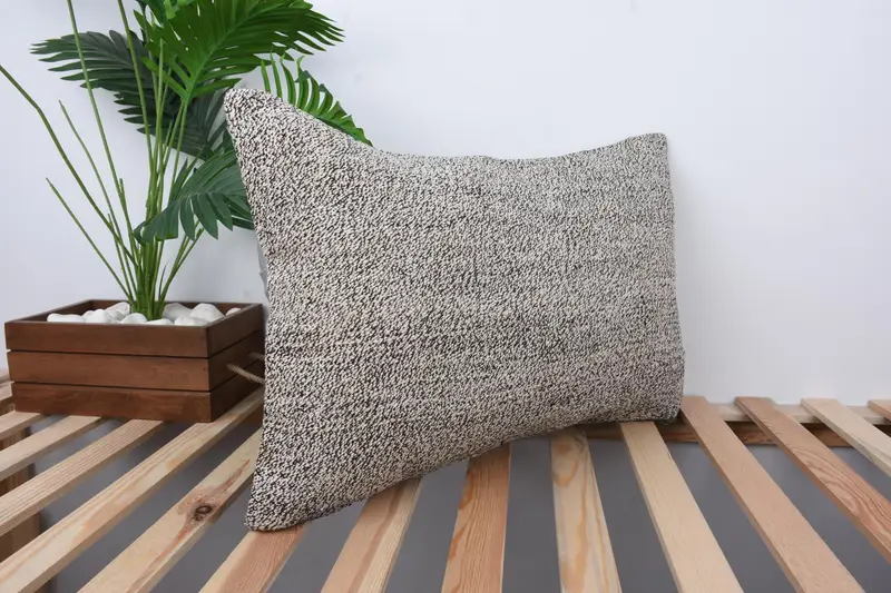 Christmas Pillow Cover, Pillow for Sofa, Gift Pillow, Turkish Pillow, Cushion Case, 16x24 Beige Cushion Cover, Handmade Rug Seat Pillow Case - 4