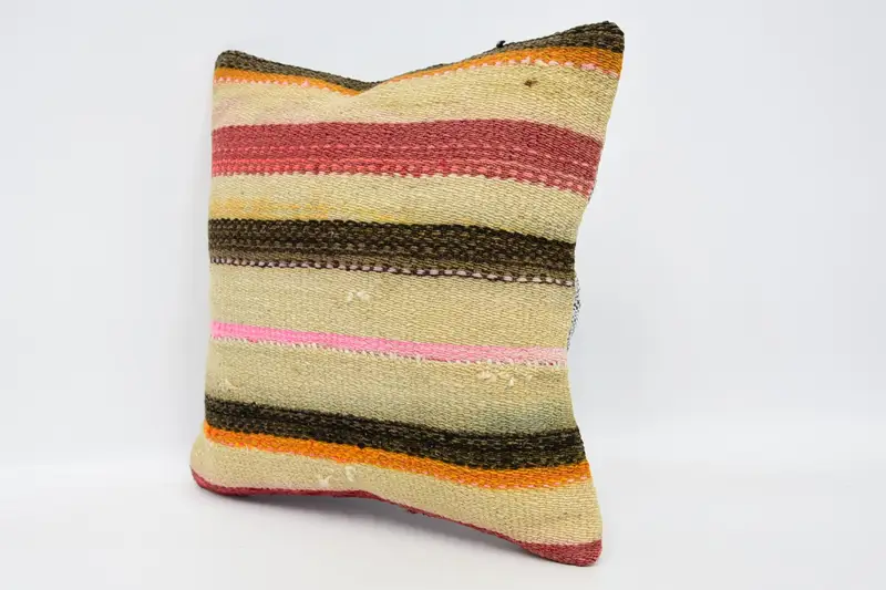 12x12 Beige Pillow Sham, Vintage Kilim Pillow, Kilim Pillow, Personalized Gift Pillow Pillow, Turkish Kilim Pillow, Pillow Cover, Pet Pillow - 4