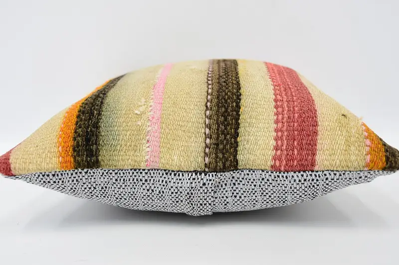 12x12 Beige Pillow Sham, Vintage Kilim Pillow, Kilim Pillow, Personalized Gift Pillow Pillow, Turkish Kilim Pillow, Pillow Cover, Pet Pillow - 5