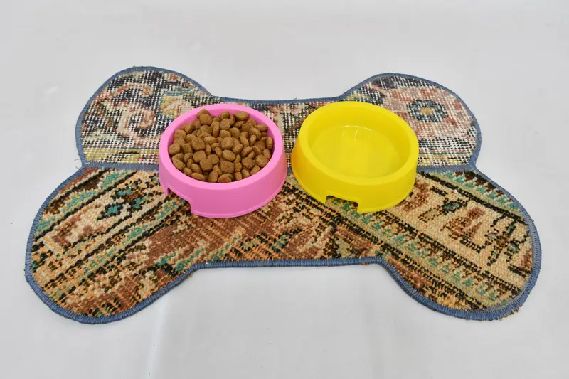 Mantel individual bohemio redondo de lana, tapete tradicional marrón y beige