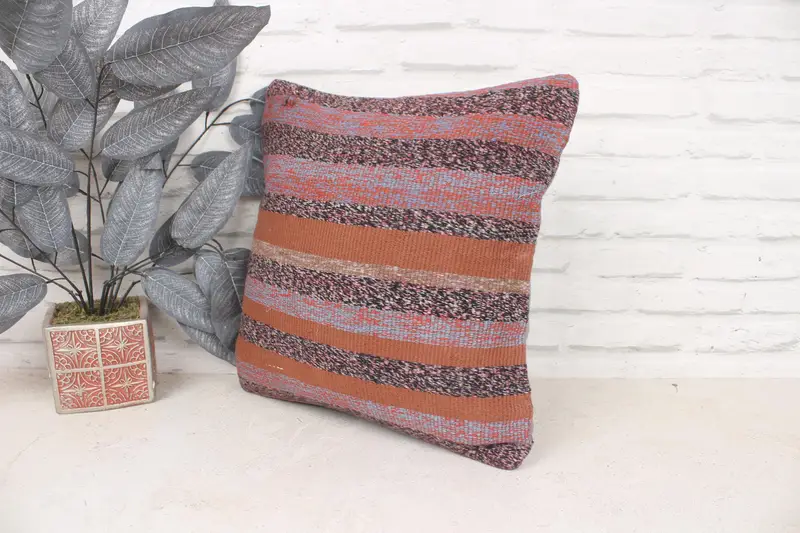 Anatolian Pillow Cover, Pet Pillow Cover, 16x16 Blue Cushion Case, Vintage Pillow, Gift Pillow, Cushion Case, Boho Pillow Sham Cover - 4