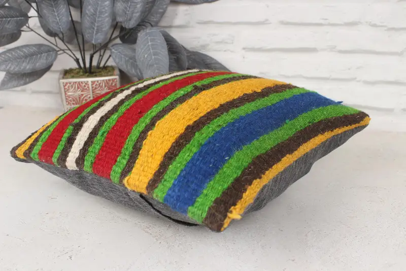 Vintage Pillow Sham, Turkish Pillow, Cushion Cover, Throw Kilim Pillow, Boho Pillow Sham Cover, Accent Cushion, 14x14 Red Cushion - 6