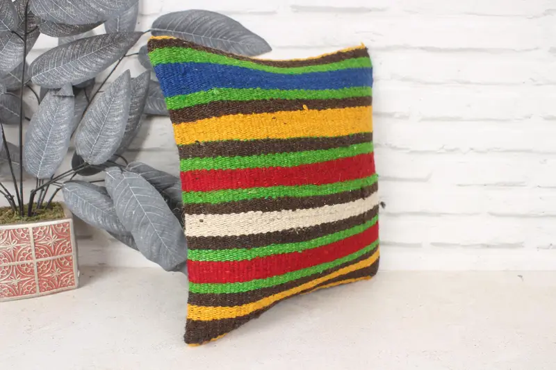 Vintage Pillow Sham, Turkish Pillow, Cushion Cover, Throw Kilim Pillow, Boho Pillow Sham Cover, Accent Cushion, 14x14 Red Cushion - 3