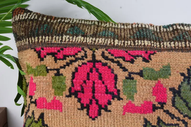 Christmas Pillow Case, Turkish Pillow, Pillow Case, Bed Cushion Case, 16x48 Beige Cushion Cover, Throw Kilim Pillow, Interior Designer Pillow - 2