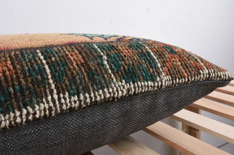Christmas Pillow Case, Turkish Pillow, Pillow Case, Bed Cushion Case, 16x48 Beige Cushion Cover, Throw Kilim Pillow, Interior Designer Pillow - 7