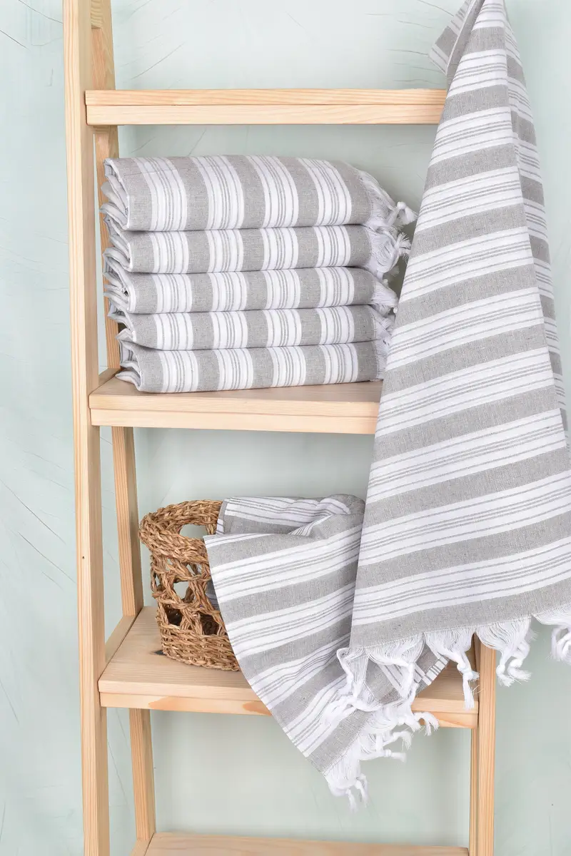 Gift For Her, Travel towel, Custom Wedding Gift From Bridesmaid, 70x40 Cotton Striped Towel, Home Gift, Custom Beach Towels, Embroidered Towel - 3