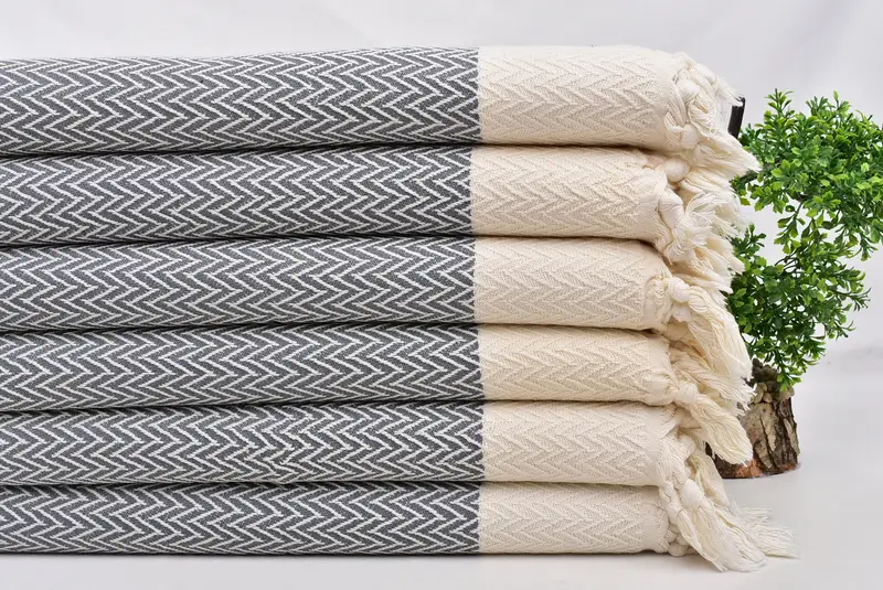 Monogrammed Hand Towel, 34x18 Cotton Zigzag Design Towel, Monogram Hand Towel, Bridesmaid Favors, Wedding Gift Kitchen Towel, Personalized Gifts - 3